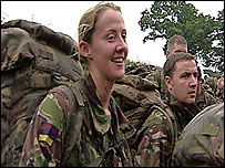 Captain Sanderson on a training march