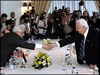 Mahmud Abbas ve Ariel Şaron