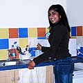 Arunima in her student kitchen