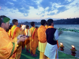 Hindu believers at the River Ganges Hindu believers at the River Ganges