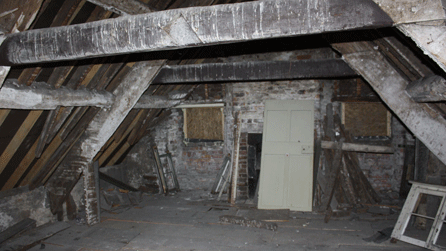 Roof rafters in Llanelly house