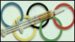 Olympic rings with syringe