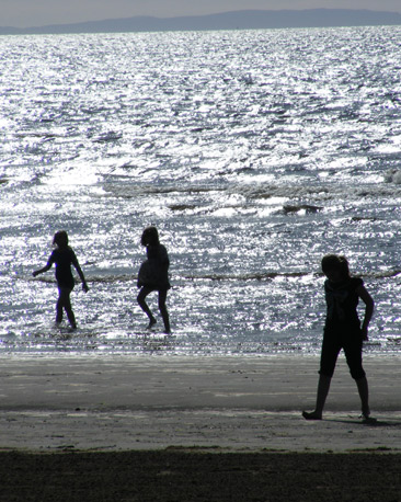 Sharon O'Connor sent this photo, taken by her husband Stephen, of their daughters paddling in the sea on a recent day trip to Ayr with their family.