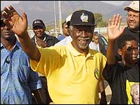 O presidente Thabo Mbeki em campanha