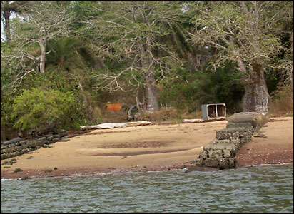 Remains of a jetty at Bunce island