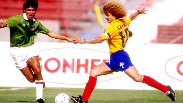 Carlos Valderrama playing for Colombia in 1993