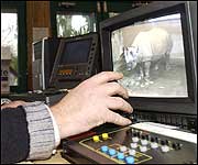 The joystick that controls the camera