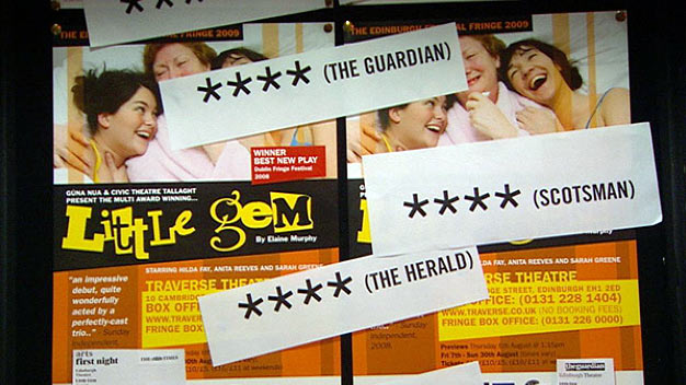 Image: Posters for Festivals shows on a board