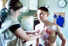 Image: Chantelle (Annmarie Fulton) looks after her brother Liam (Martin Compston) in Ken Loach's film Sweet Sixteen