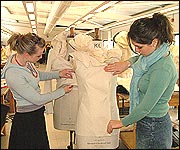 Ellie and Lydia at work