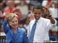 हिलेरी क्लिंटन और बराक ओबामा