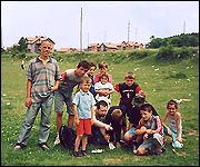 Children at the site of the Peace Park