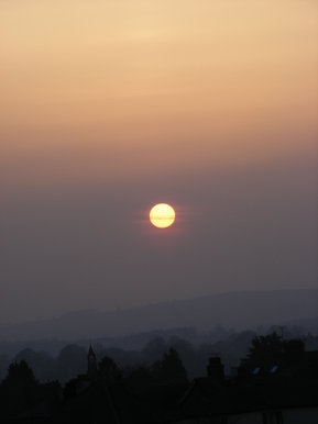 Sunset over the hills