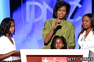 Michelle Obama with her daughters