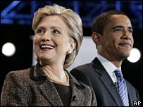 Hillary Clinton and Barack Obama