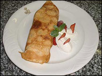 Pancake with strawberries