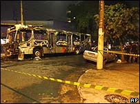 Ônibus incendiado em São Paulo