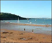Children enjoying the beach at Broadsands