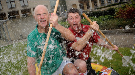Andrew Spriggs and Keith Barrow prepare for the challenge