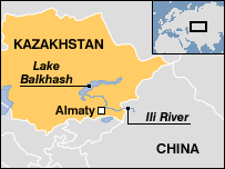 Балқаш көлі, карта