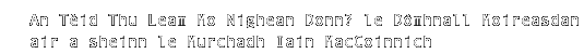 An Tèid Thu Leam Mo Nighean Donn? le Dòmhnall Moireasdan, air a sheinn le Murchadh Iain MacCoinnich