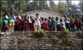 Children waiting to start school