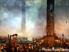 Opening Ceremony London 2012 Olympics. Industrial scene