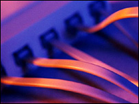 Cables going into a computer