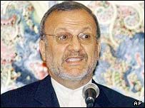 O ministro das Relações Exteriores do Irã, Manouchehr Mottaki 