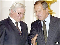 سرگئی لاوروف (راست) و فرانک والتر اشتاينماير