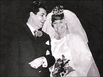 Cathie and Dennis on their wedding day