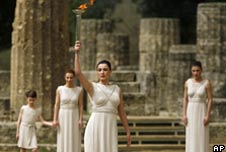 Rehearsal for Lighting Ceremony of the Olympic Flame in Olympia,Greece