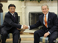 مشرف و بوش در کاخ سفید