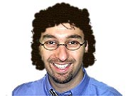 Karl Cooper modelling the perm