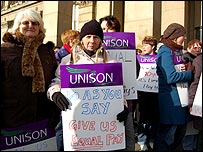 Strikers in Victoria Square