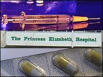 Health Montage: Syringe, Hospital and Drugs