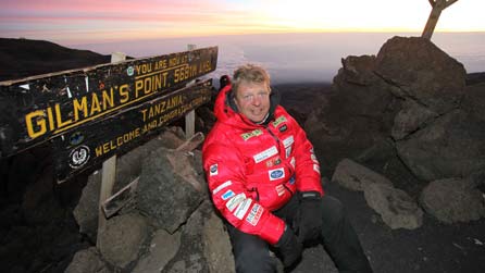 Organiser Huw Evans reaches Kilimanjaro summit September 2010. Copyright: Huw Evans Picture Agency