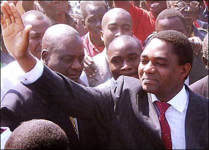 Hakainde Hichelema of the UDA campaigns