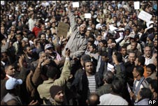 Anti-government protesters on the streets of Cairo