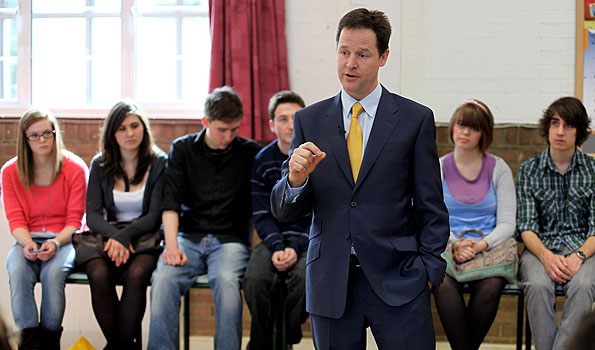 Nick Clegg with young people