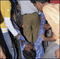 टीवी से ली गई जयपुर में विस्फोट की तस्वीर