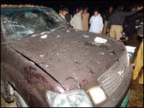 صحنه حمله انتحاری به وزیر داخله پاکستان