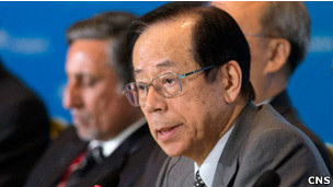 博鰲亞洲論壇理事長、日本前首相福田康夫在會員大會上發言