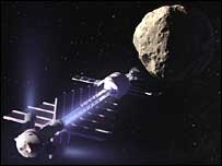 تصوير وسيله پيشنهادی برای منحرف کردن سيارک (Image: Dan Durda/FIAAA/B612 Foundation)