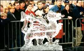 A dragon ice sculpture 