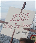 Protests outside Milton Keynes Theatre