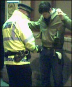 Jon being searched in Oldham