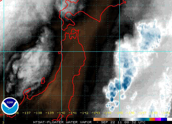 radar image showing water vapour