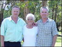 Eileen Robbins with sons Mark and Glenn