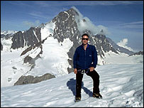Jason on the summit of Oberaarhorn, Switzerland
